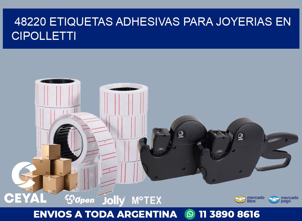 48220 ETIQUETAS ADHESIVAS PARA JOYERIAS EN CIPOLLETTI