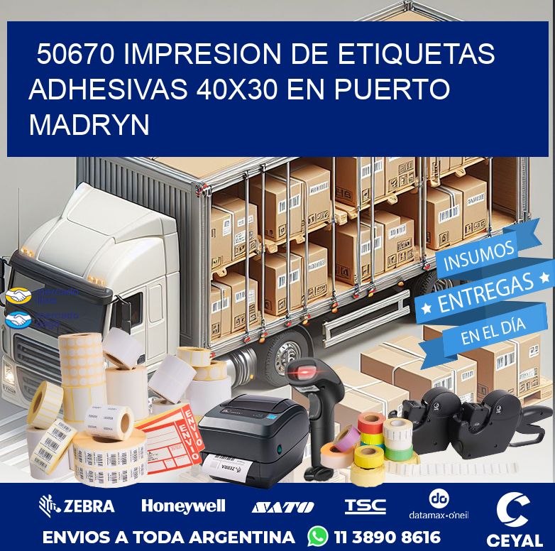 50670 IMPRESION DE ETIQUETAS ADHESIVAS 40X30 EN PUERTO MADRYN
