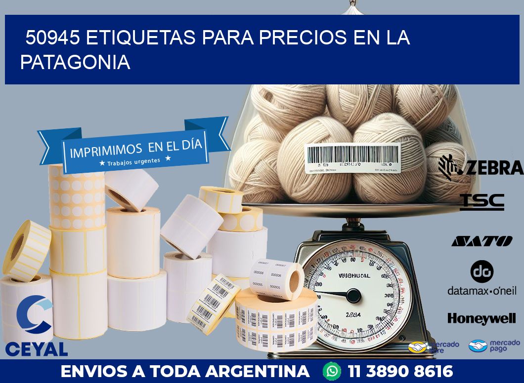 50945 ETIQUETAS PARA PRECIOS EN LA PATAGONIA