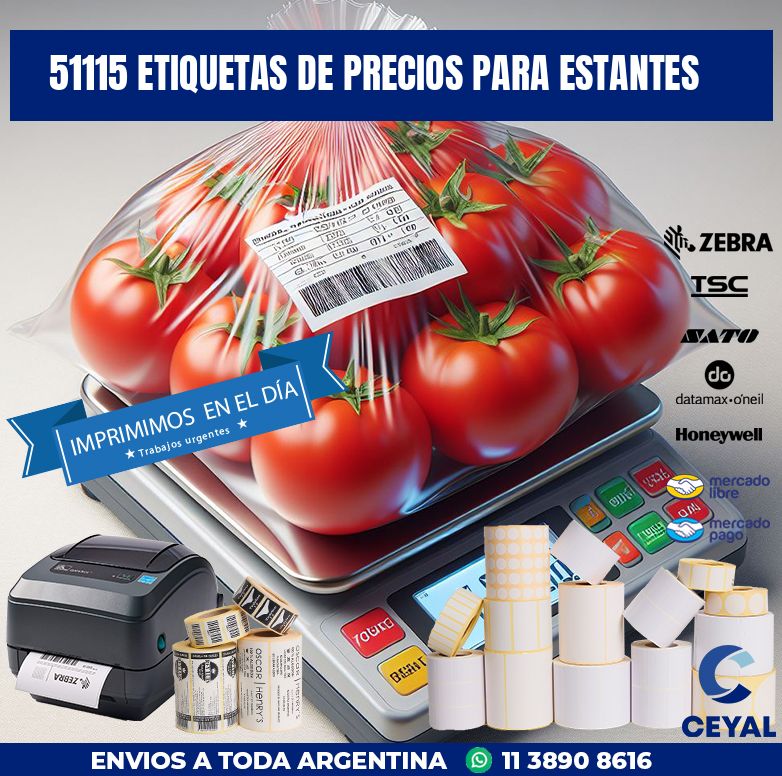 51115 ETIQUETAS DE PRECIOS PARA ESTANTES