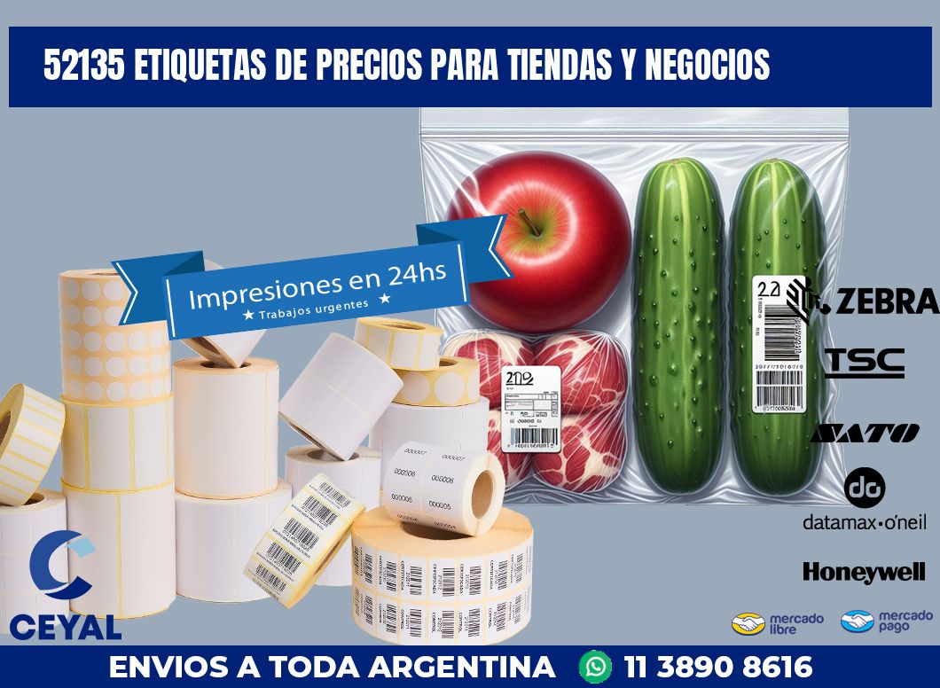52135 ETIQUETAS DE PRECIOS PARA TIENDAS Y NEGOCIOS
