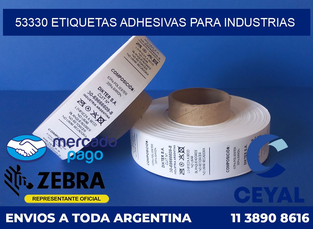 53330 ETIQUETAS ADHESIVAS PARA INDUSTRIAS