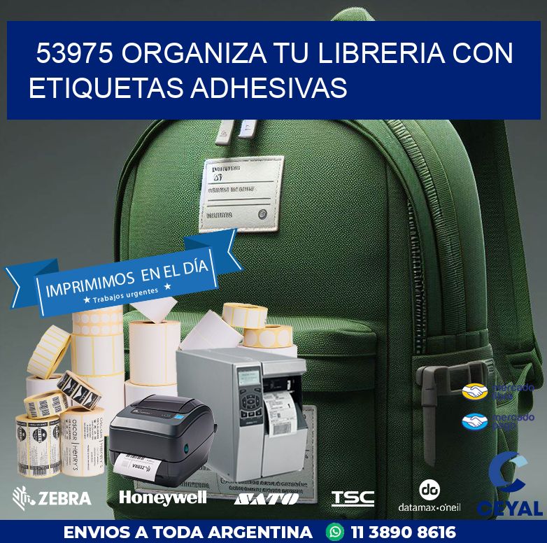 53975 ORGANIZA TU LIBRERIA CON ETIQUETAS ADHESIVAS