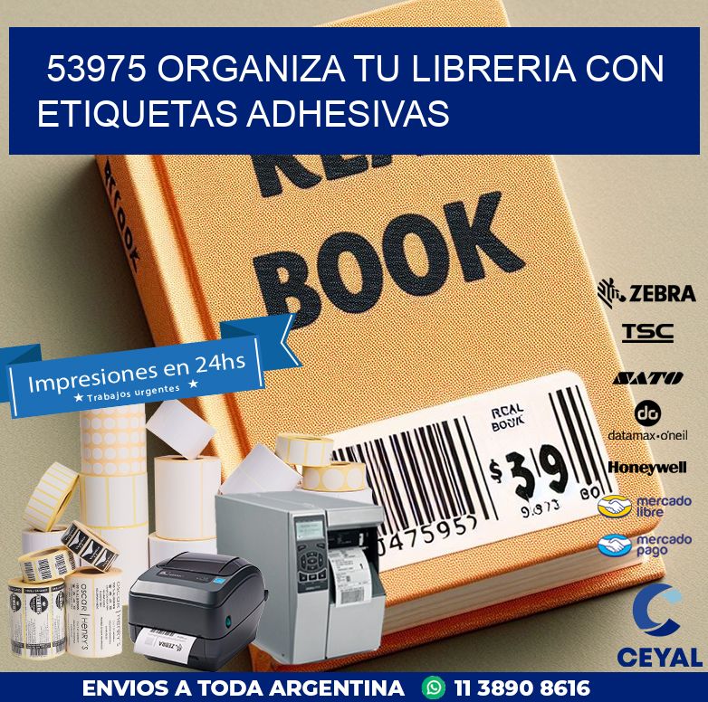 53975 ORGANIZA TU LIBRERIA CON ETIQUETAS ADHESIVAS