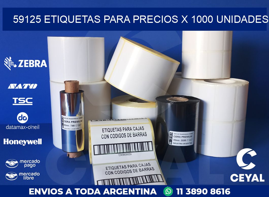 59125 ETIQUETAS PARA PRECIOS X 1000 UNIDADES
