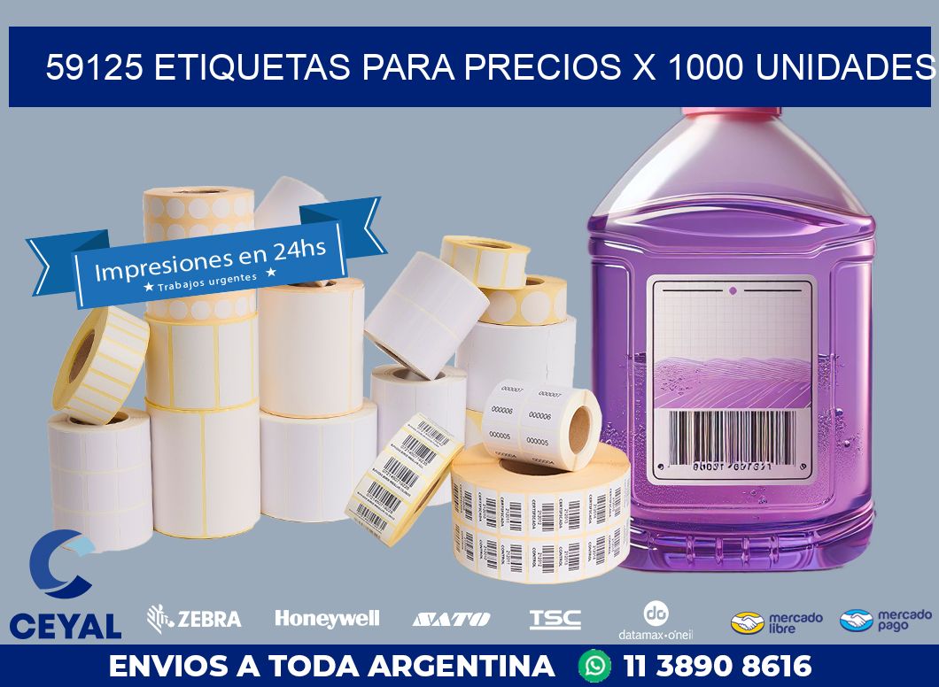 59125 ETIQUETAS PARA PRECIOS X 1000 UNIDADES