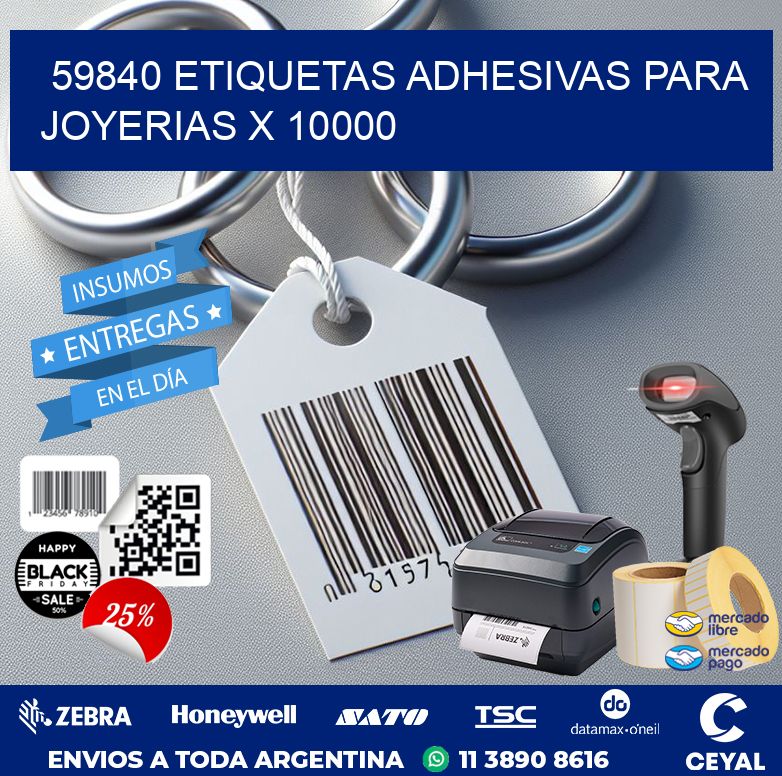 59840 ETIQUETAS ADHESIVAS PARA JOYERIAS X 10000
