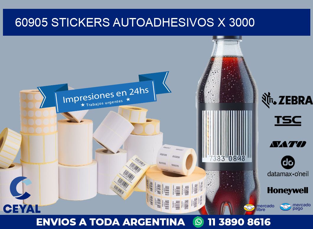 60905 STICKERS AUTOADHESIVOS X 3000