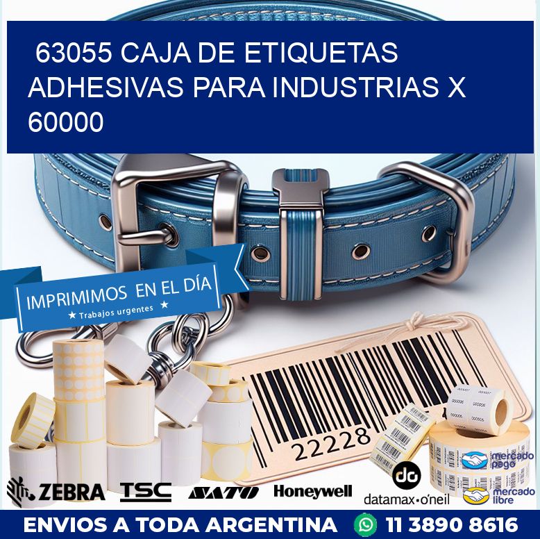 63055 CAJA DE ETIQUETAS ADHESIVAS PARA INDUSTRIAS X 60000