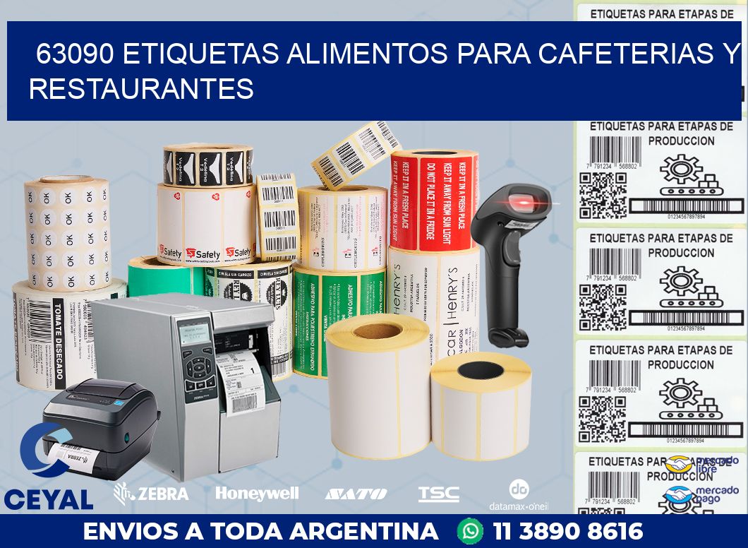 63090 ETIQUETAS ALIMENTOS PARA CAFETERIAS Y RESTAURANTES