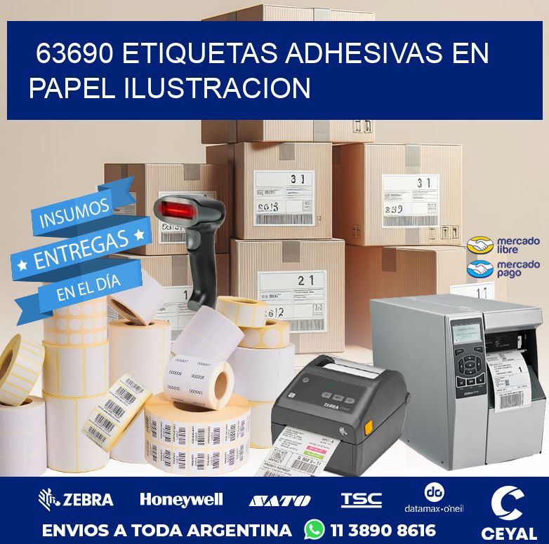 63690 ETIQUETAS ADHESIVAS EN PAPEL ILUSTRACION