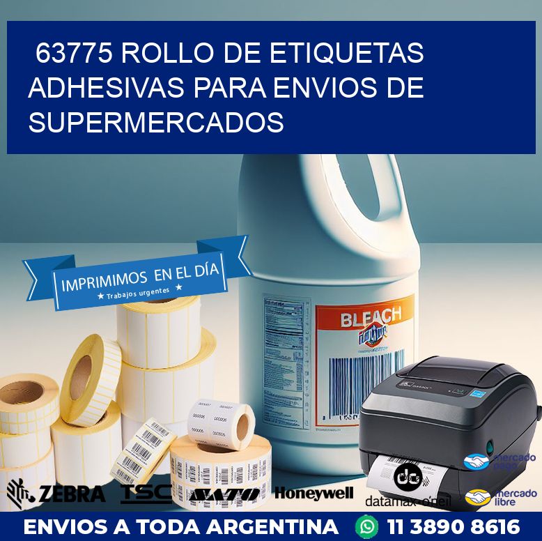 63775 ROLLO DE ETIQUETAS ADHESIVAS PARA ENVIOS DE SUPERMERCADOS