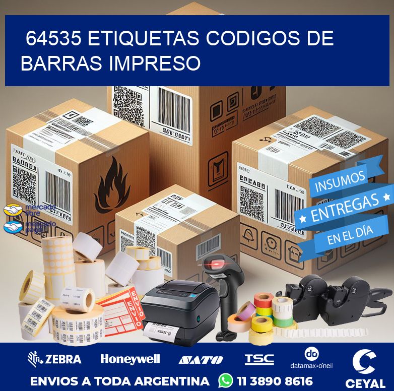 64535 ETIQUETAS CODIGOS DE BARRAS IMPRESO