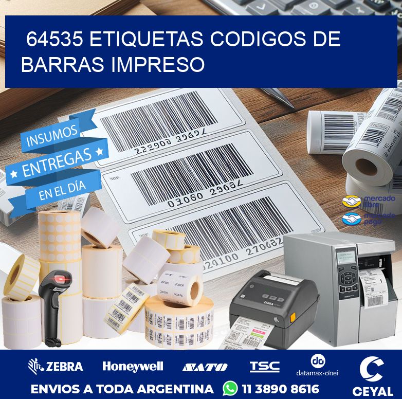 64535 ETIQUETAS CODIGOS DE BARRAS IMPRESO