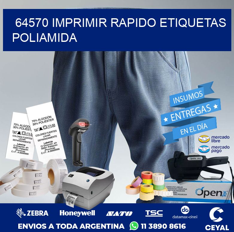 64570 IMPRIMIR RAPIDO ETIQUETAS POLIAMIDA