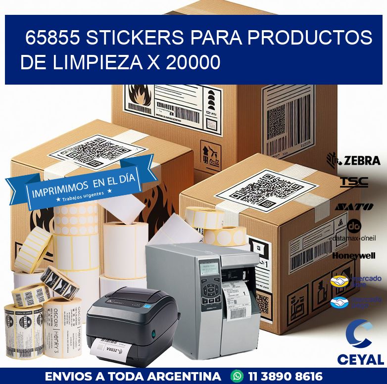 65855 STICKERS PARA PRODUCTOS DE LIMPIEZA X 20000