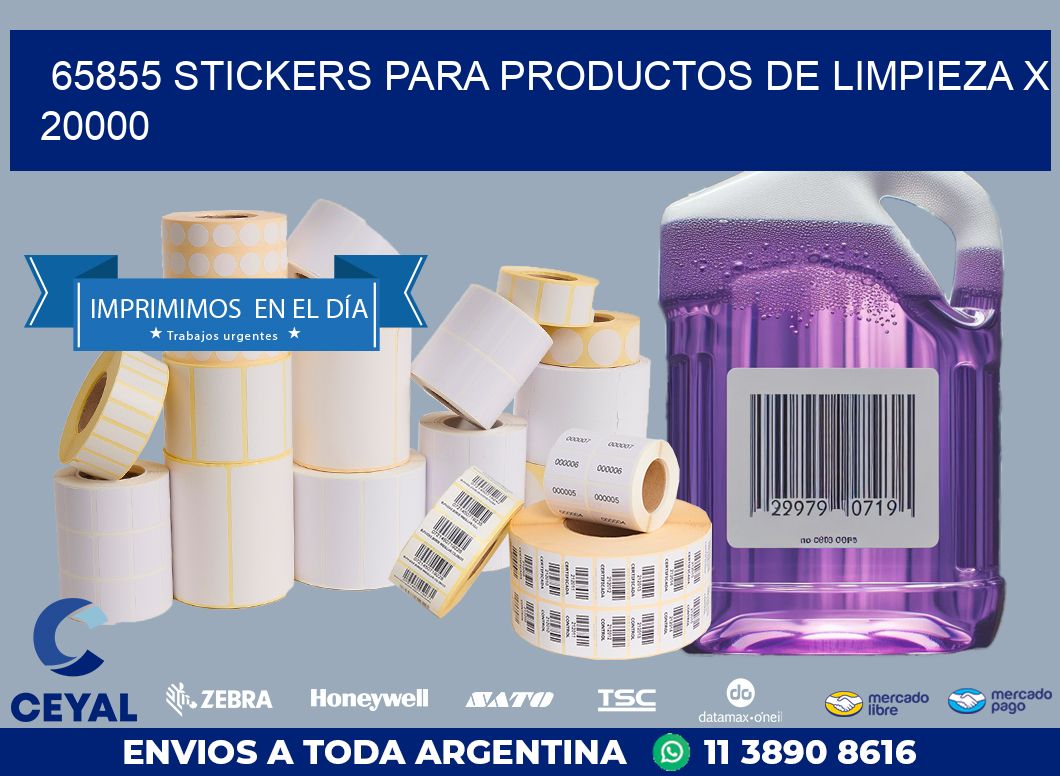 65855 STICKERS PARA PRODUCTOS DE LIMPIEZA X 20000