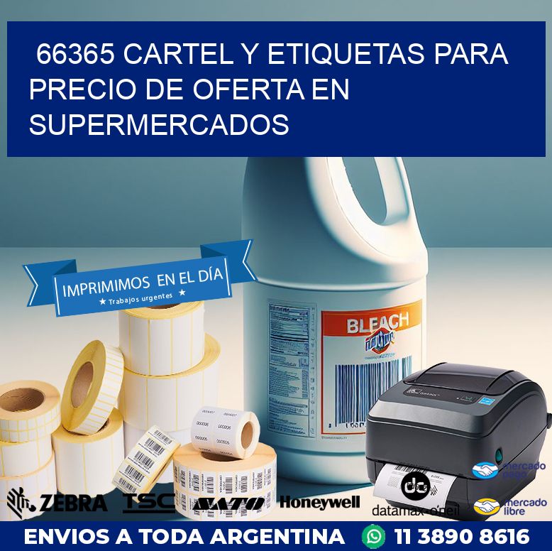 66365 CARTEL Y ETIQUETAS PARA PRECIO DE OFERTA EN SUPERMERCADOS