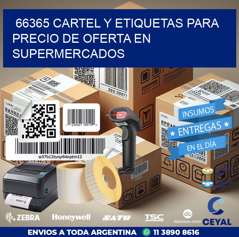 66365 CARTEL Y ETIQUETAS PARA PRECIO DE OFERTA EN SUPERMERCADOS
