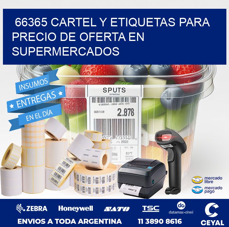 66365 CARTEL Y ETIQUETAS PARA PRECIO DE OFERTA EN SUPERMERCADOS