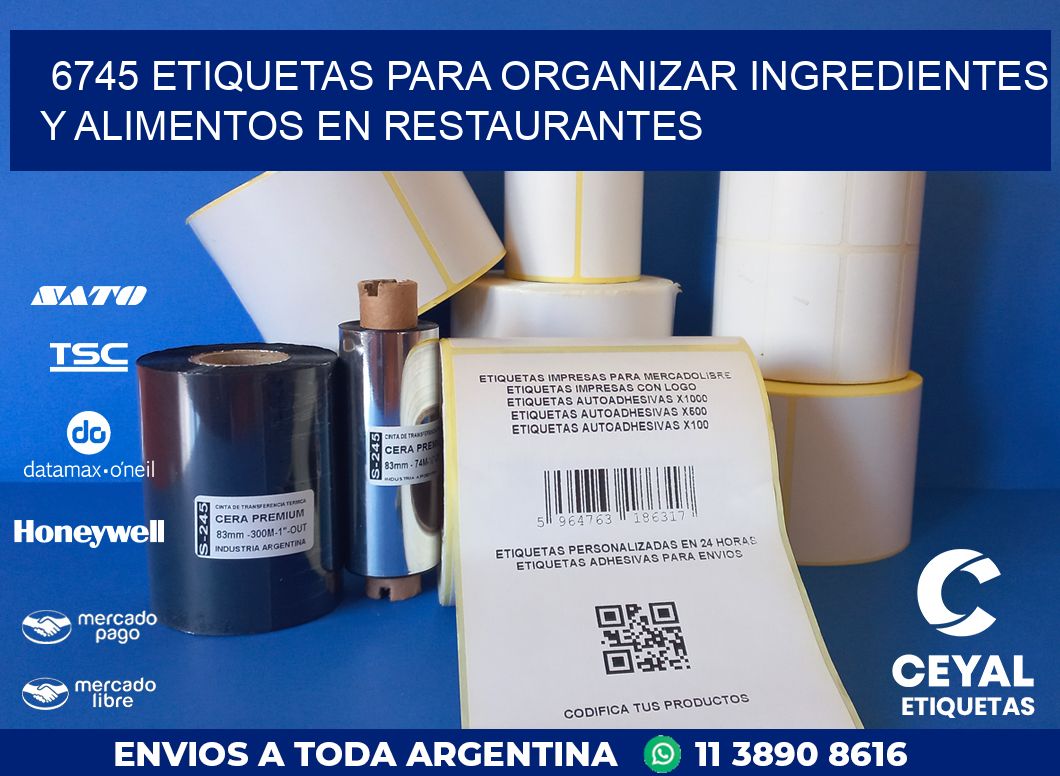 6745 ETIQUETAS PARA ORGANIZAR INGREDIENTES Y ALIMENTOS EN RESTAURANTES