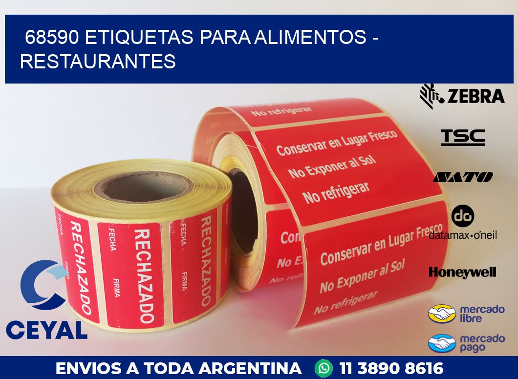 68590 ETIQUETAS PARA ALIMENTOS – RESTAURANTES