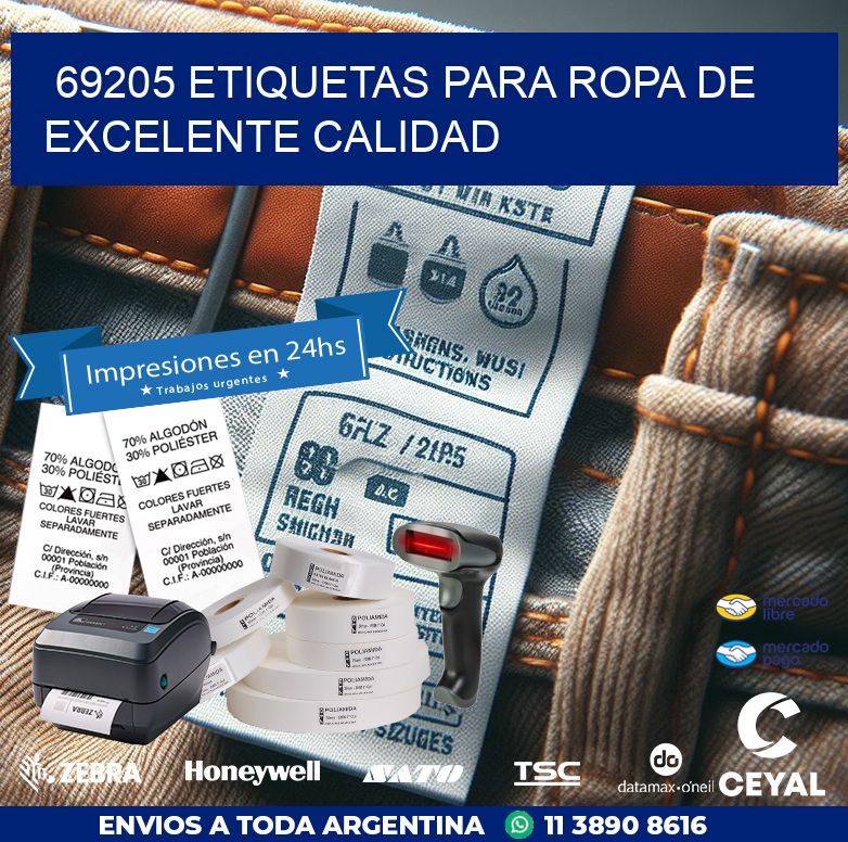 69205 ETIQUETAS PARA ROPA DE EXCELENTE CALIDAD