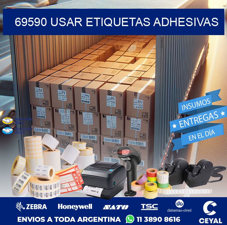 69590 USAR ETIQUETAS ADHESIVAS
