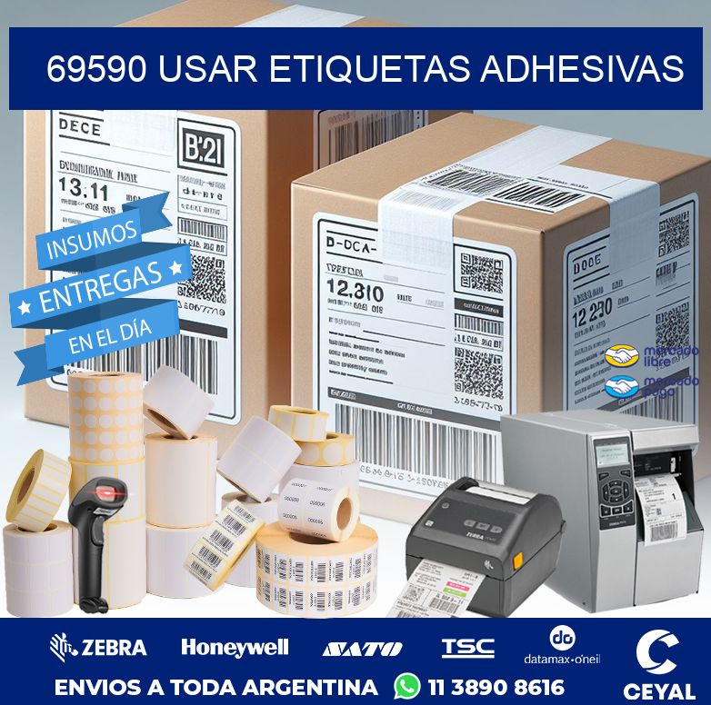 69590 USAR ETIQUETAS ADHESIVAS