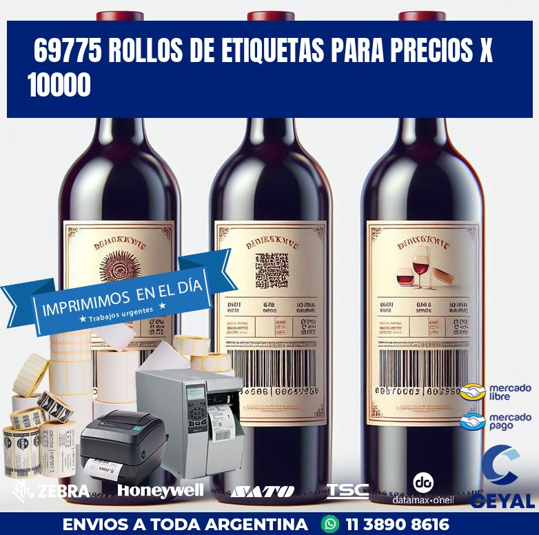 69775 ROLLOS DE ETIQUETAS PARA PRECIOS X 10000