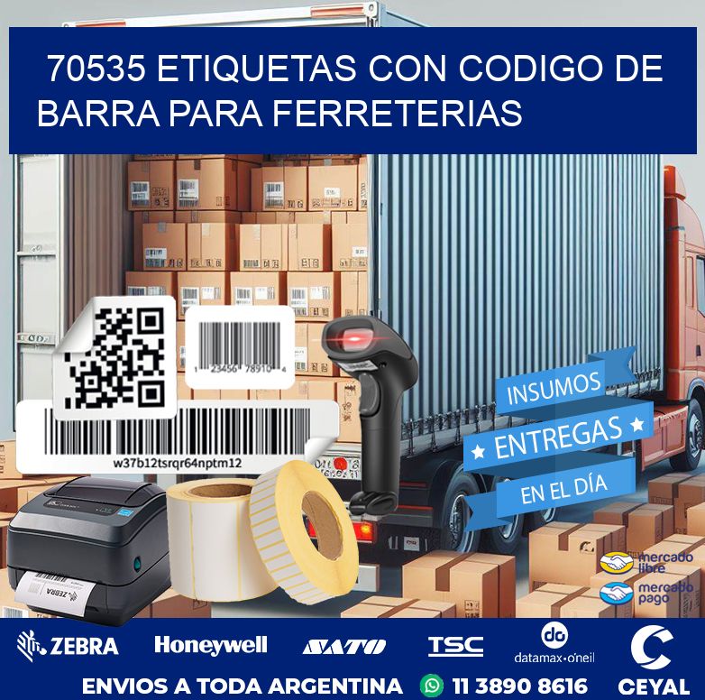 70535 ETIQUETAS CON CODIGO DE BARRA PARA FERRETERIAS