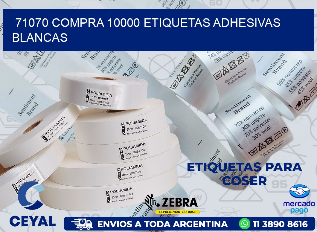 71070 COMPRA 10000 ETIQUETAS ADHESIVAS BLANCAS