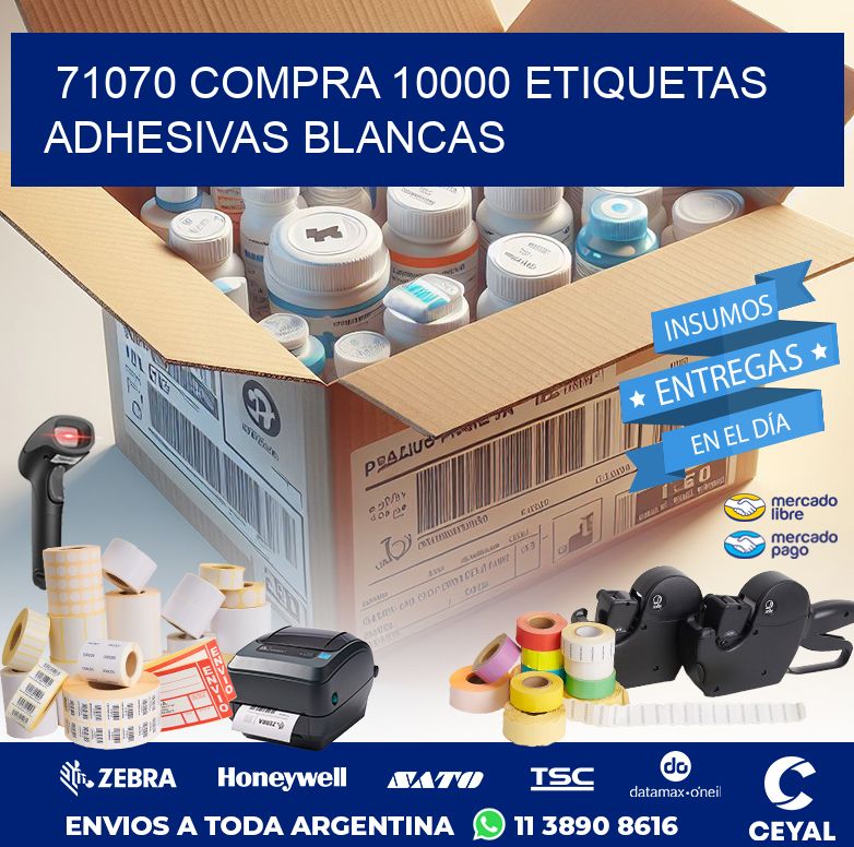 71070 COMPRA 10000 ETIQUETAS ADHESIVAS BLANCAS