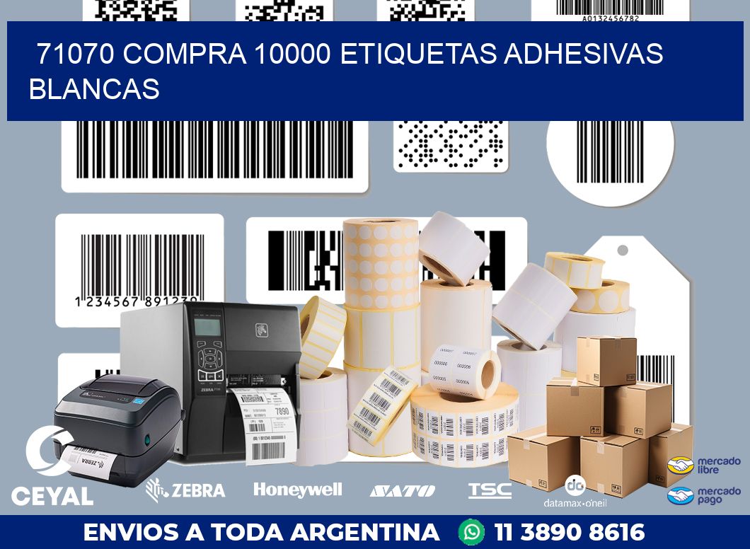 71070 COMPRA 10000 ETIQUETAS ADHESIVAS BLANCAS
