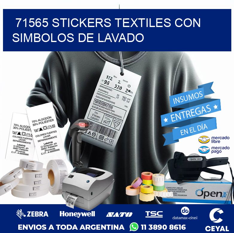 71565 STICKERS TEXTILES CON SIMBOLOS DE LAVADO
