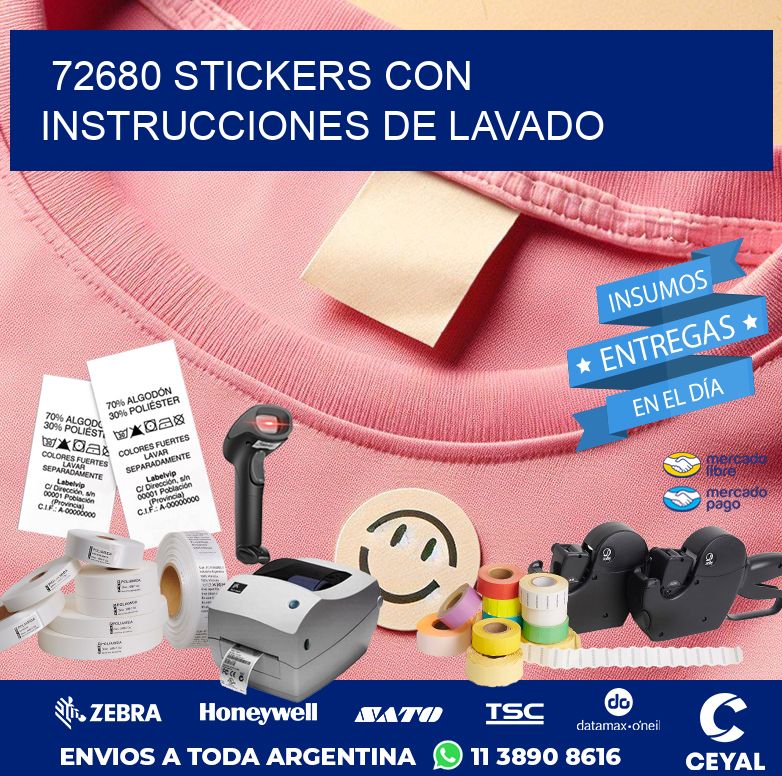 72680 STICKERS CON INSTRUCCIONES DE LAVADO