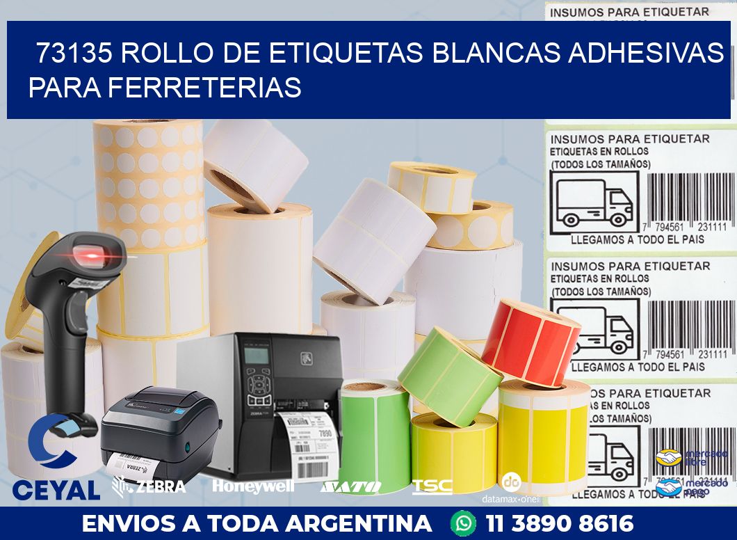 73135 ROLLO DE ETIQUETAS BLANCAS ADHESIVAS PARA FERRETERIAS