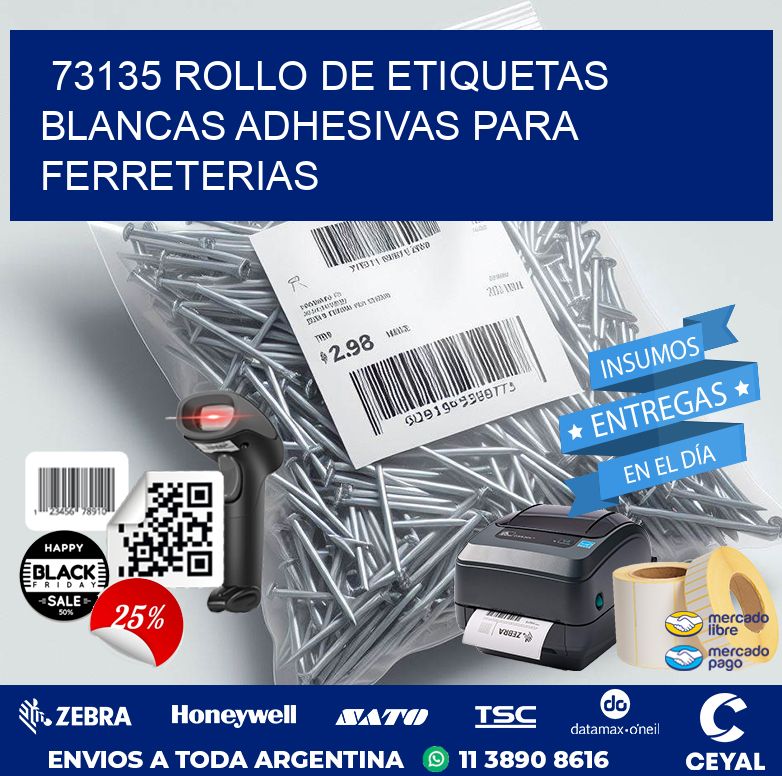 73135 ROLLO DE ETIQUETAS BLANCAS ADHESIVAS PARA FERRETERIAS
