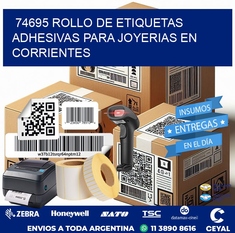 74695 ROLLO DE ETIQUETAS ADHESIVAS PARA JOYERIAS EN CORRIENTES