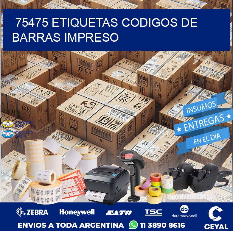 75475 ETIQUETAS CODIGOS DE BARRAS IMPRESO