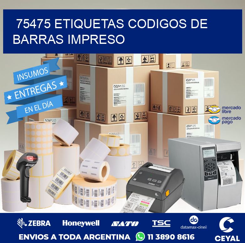 75475 ETIQUETAS CODIGOS DE BARRAS IMPRESO