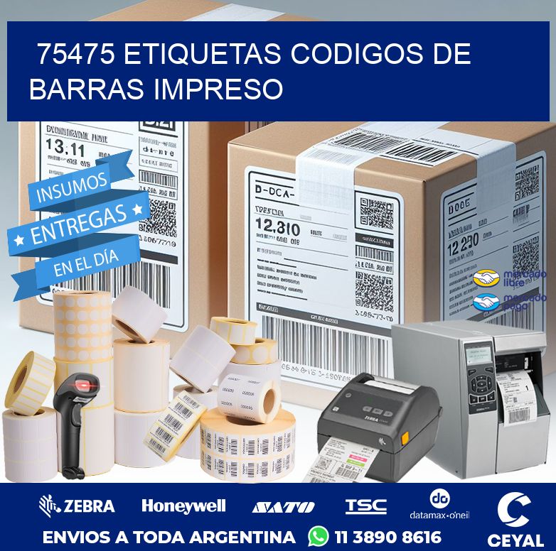 75475 ETIQUETAS CODIGOS DE BARRAS IMPRESO