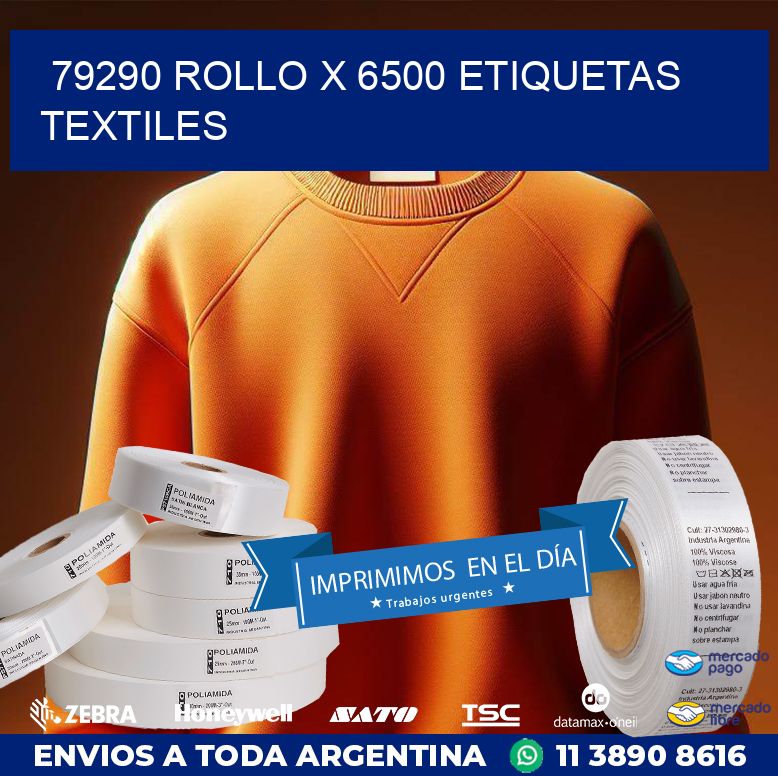 79290 ROLLO X 6500 ETIQUETAS TEXTILES