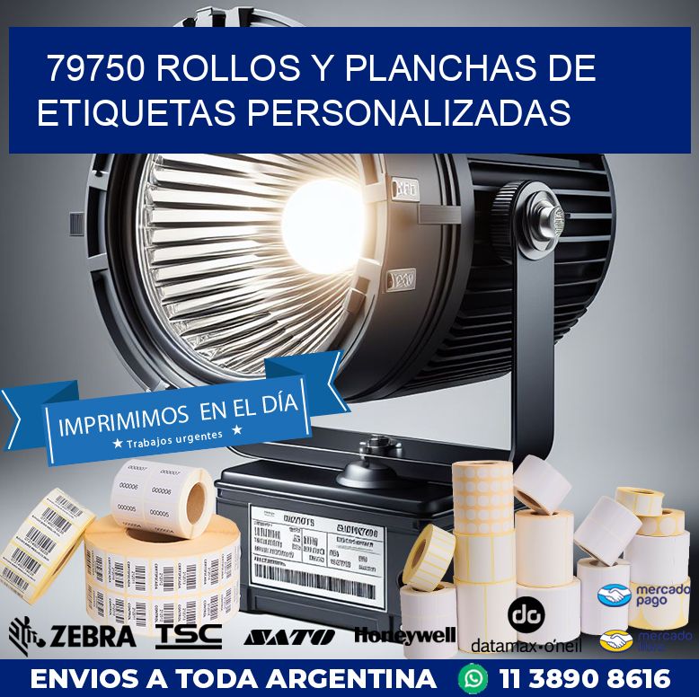 79750 ROLLOS Y PLANCHAS DE ETIQUETAS PERSONALIZADAS
