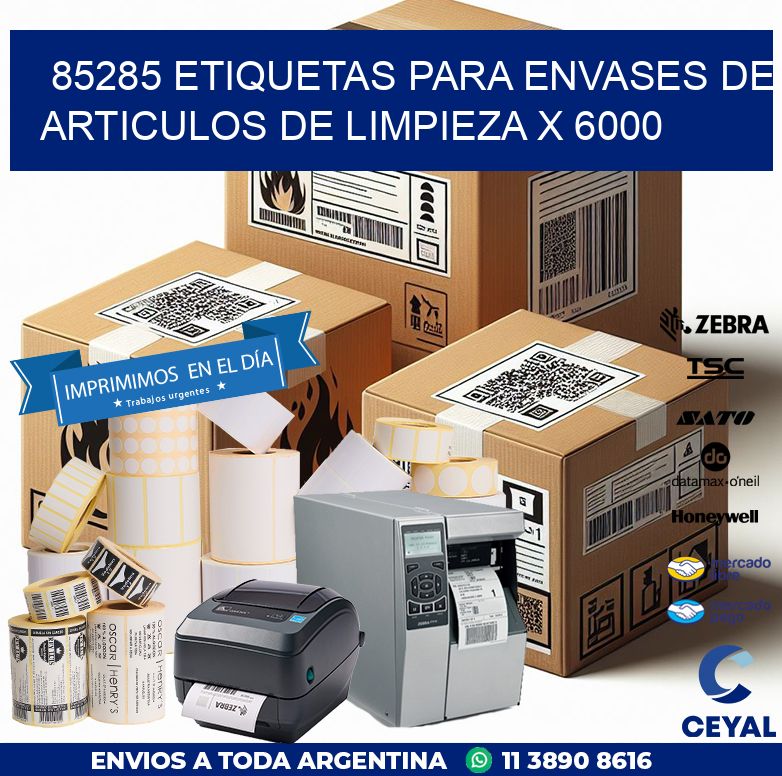 85285 ETIQUETAS PARA ENVASES DE ARTICULOS DE LIMPIEZA X 6000