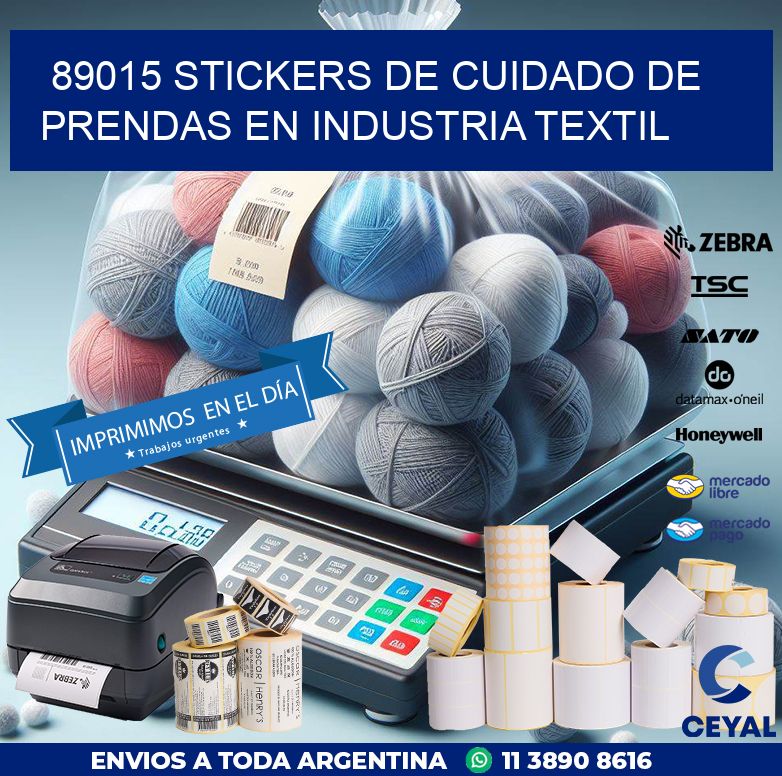 89015 STICKERS DE CUIDADO DE PRENDAS EN INDUSTRIA TEXTIL