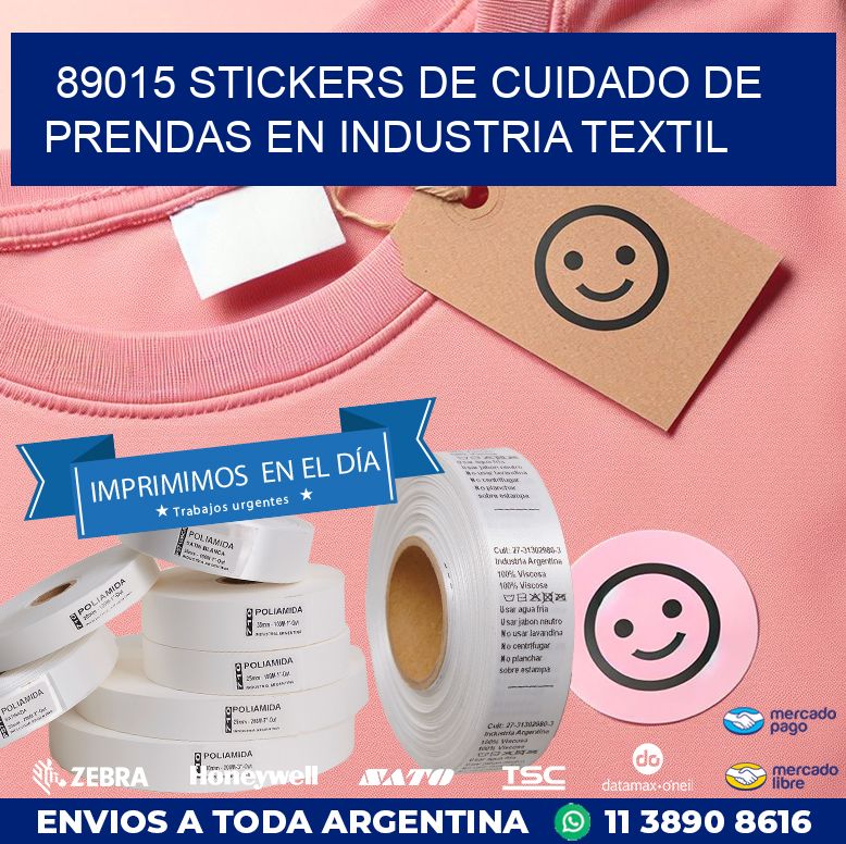 89015 STICKERS DE CUIDADO DE PRENDAS EN INDUSTRIA TEXTIL