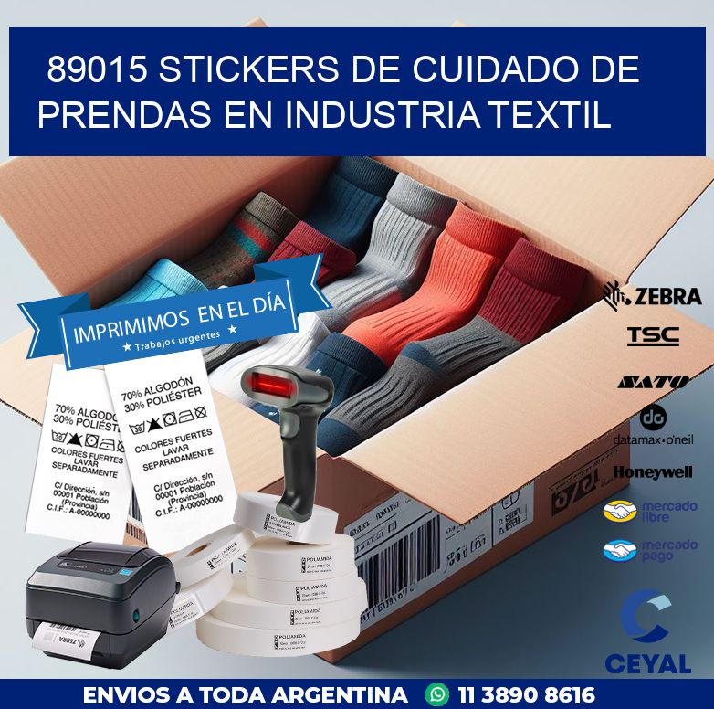 89015 STICKERS DE CUIDADO DE PRENDAS EN INDUSTRIA TEXTIL
