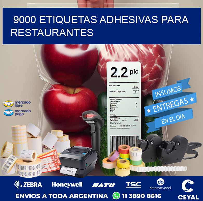 9000 ETIQUETAS ADHESIVAS PARA RESTAURANTES