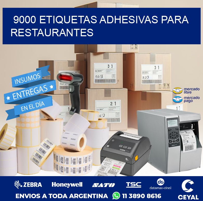 9000 ETIQUETAS ADHESIVAS PARA RESTAURANTES